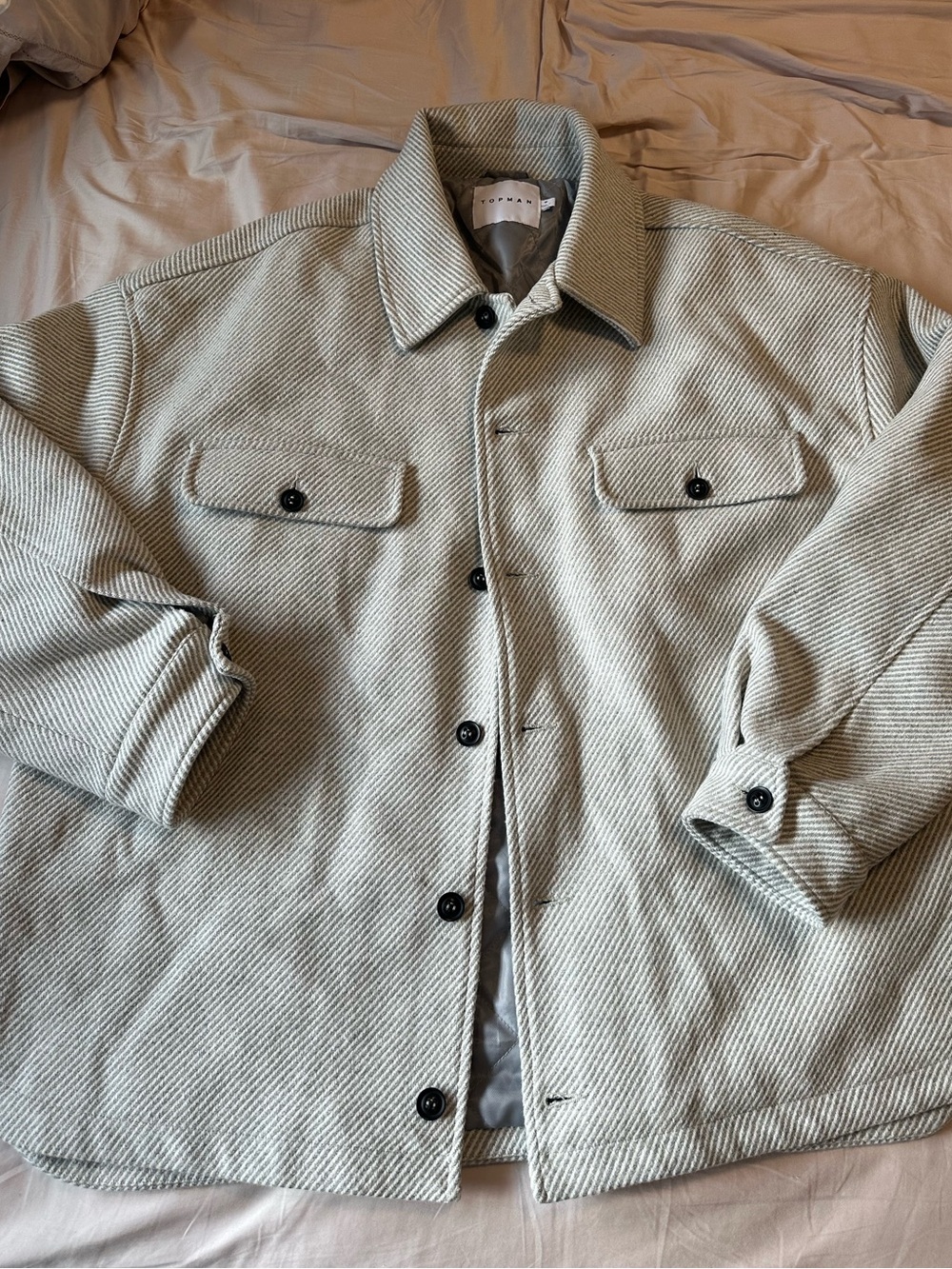 Topman Button Up Overshirt Shacket Sz Medium